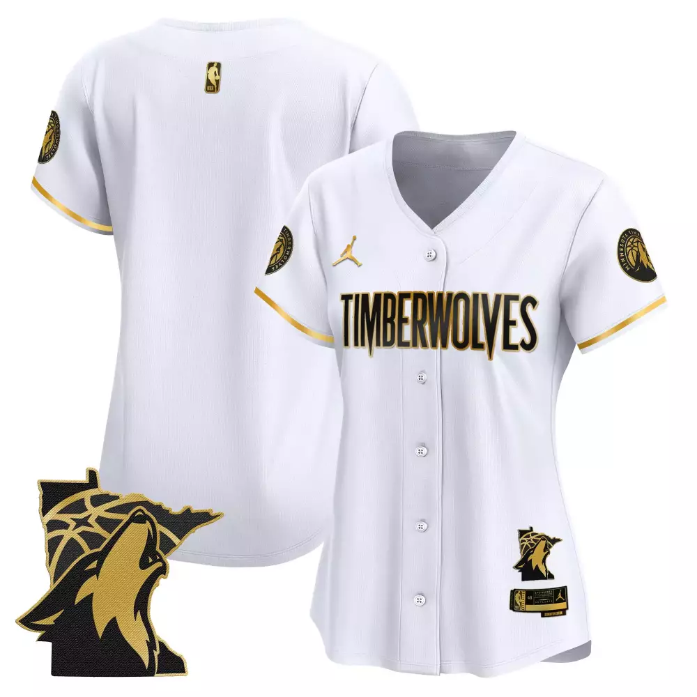 Minnesota Timberwolves Jersey White City Connect Women Replica Gold Black Vapor Embroidered