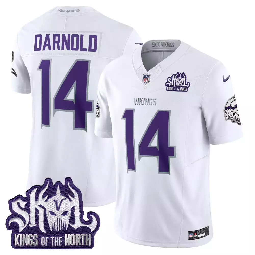 Sam Darnold 14 Minnesota Vikings Jersey White Skol Kings North Men Vapor Alternate