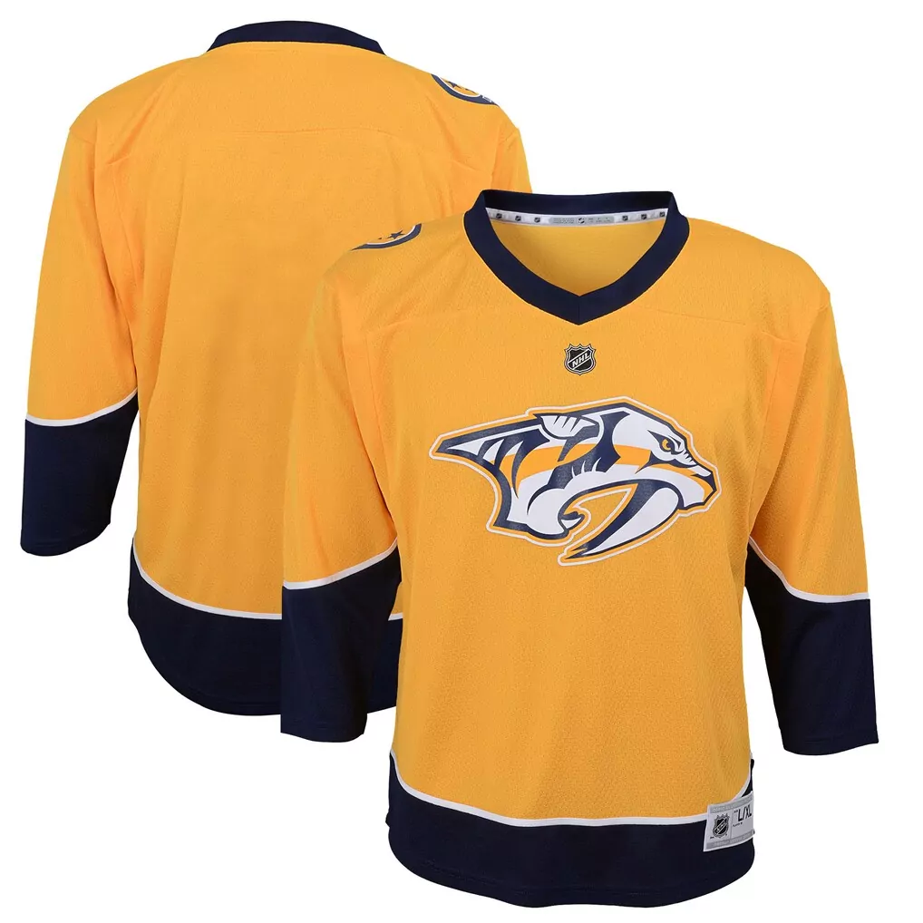 Custom Nashville Predators Jersey Yellow Replica Navy Blue White Home