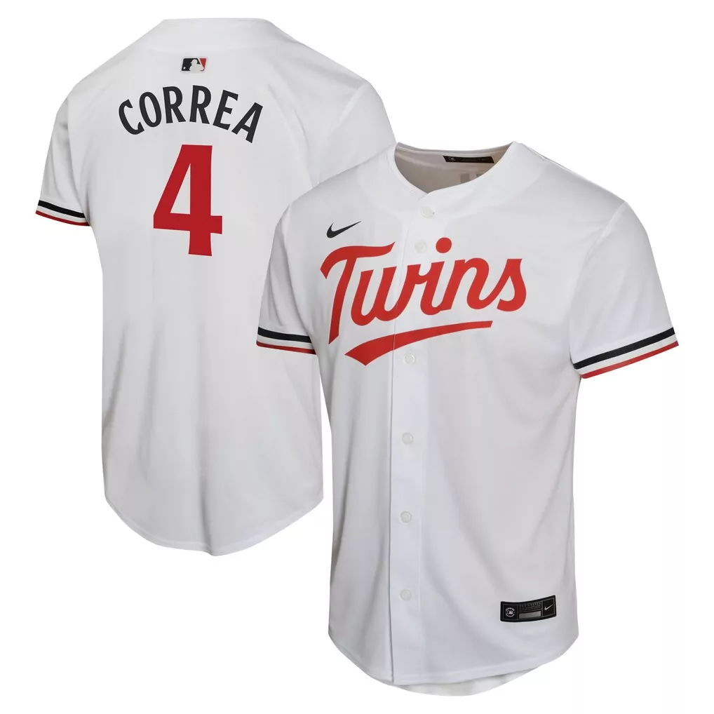 Carlos Correa 4 Minnesota Twins Jersey White Men Authentic Red Black Home Game