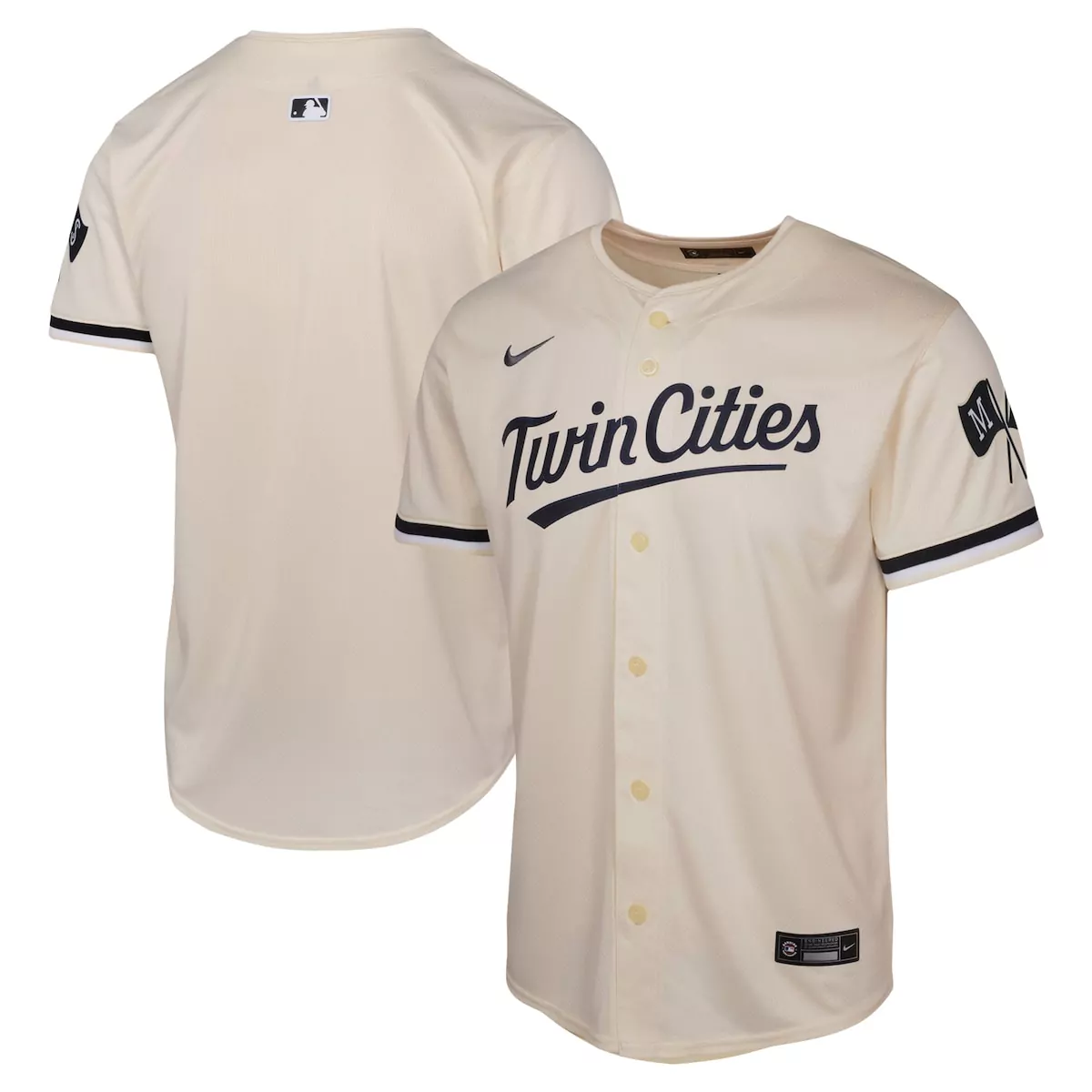 Custom Minnesota Twins Jersey Cream Twin Cities Men Authentic Alternate Design Navy