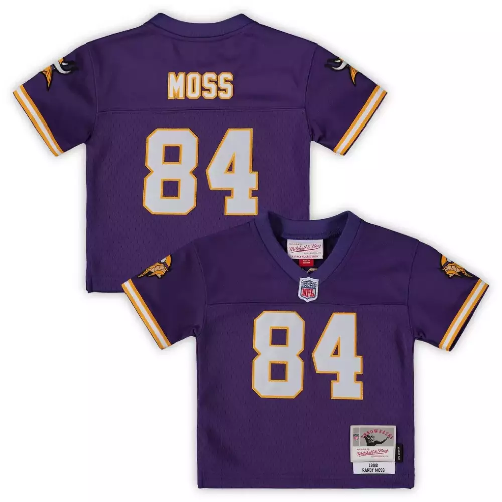 Randy Moss 84 Minnesota Vikings Jersey Purple Gothic Sin City Kids Stitched Throwback Design