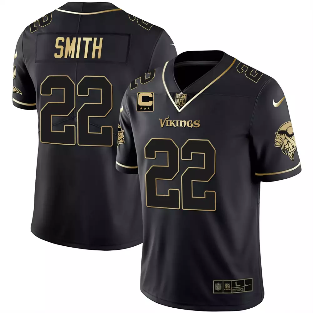 Harrison Smith 22 Jersey Black Gothic Sin City Minnesota Vikings Men Stitched Gold