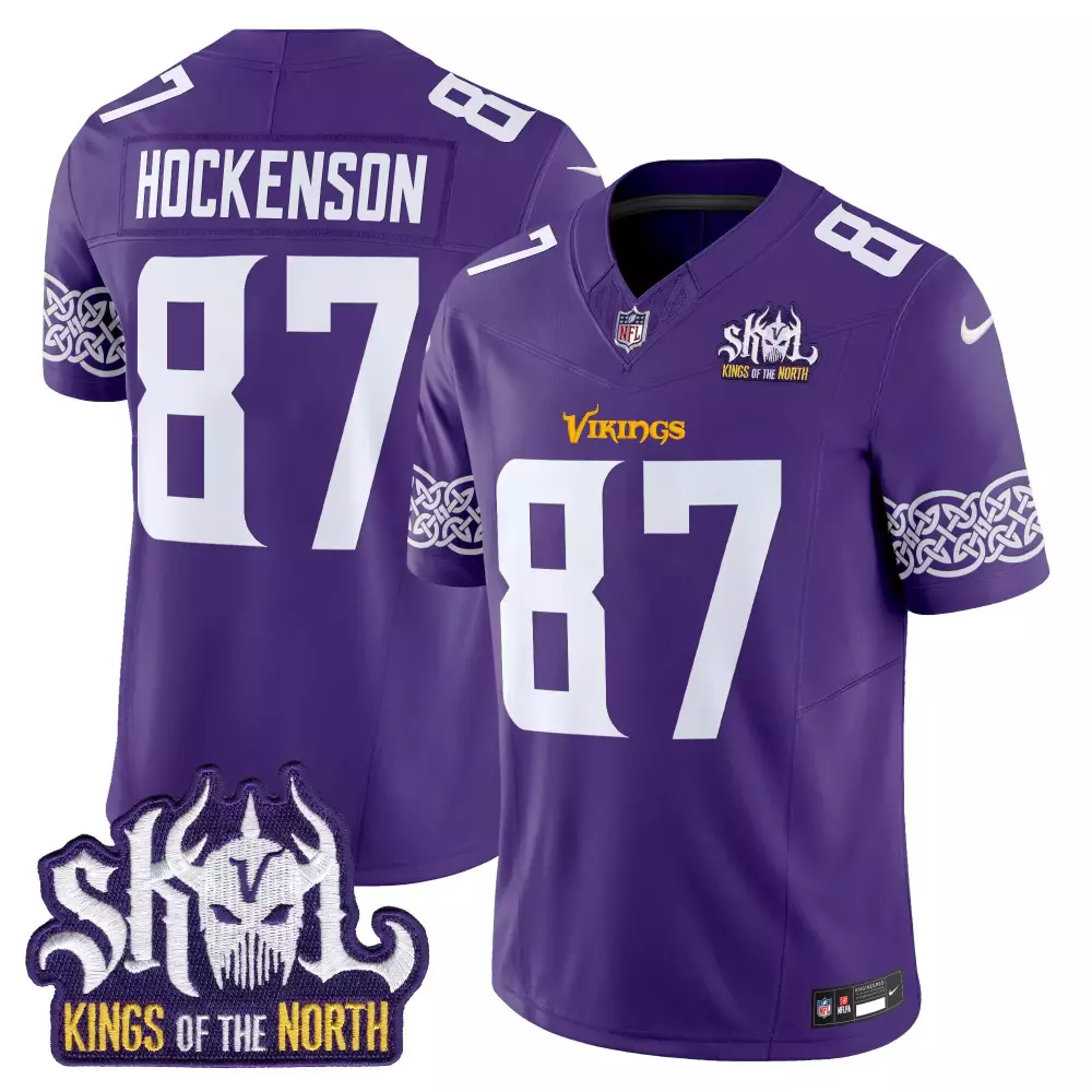 T.j. Hockenson 87 Jersey Purple Skol Kings Of The North Minnesota Vikings Men Authentic