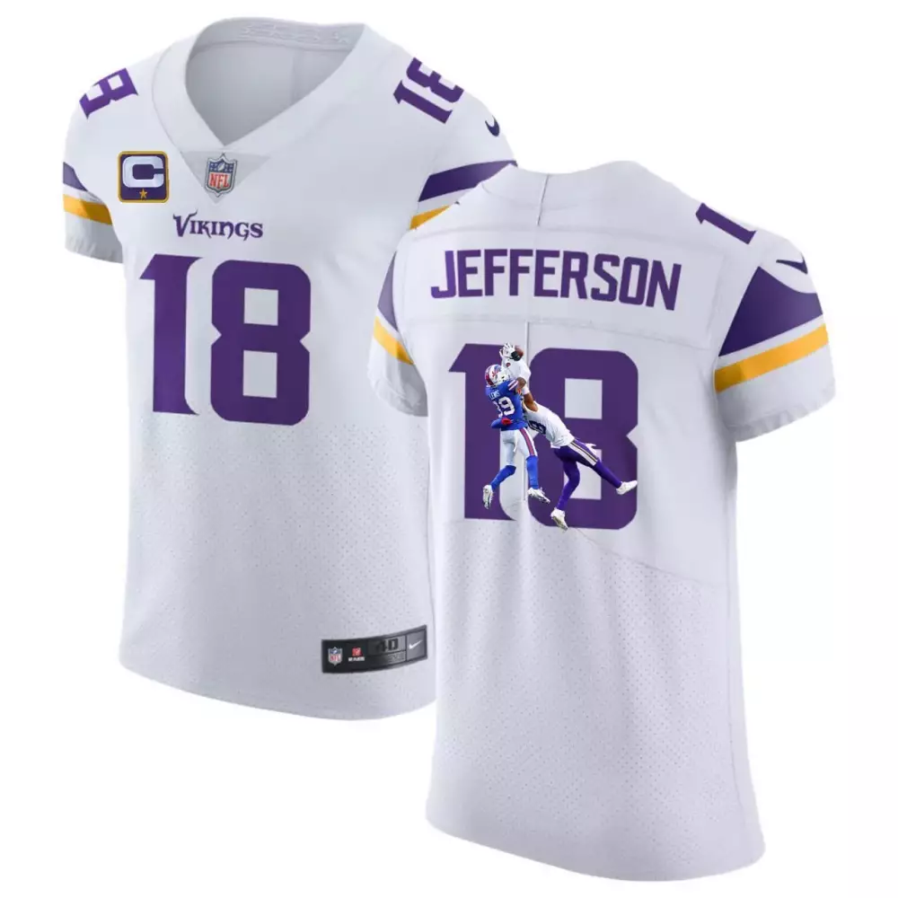 Justin Jefferson 18 Jersey White Minnesota Vikings Men Authentic Alternate Purple