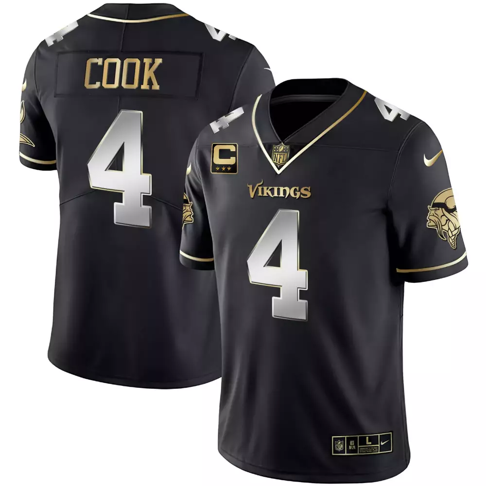 Dalvin Cook 4 Minnesota Vikings Jersey Black Men Stitched Alternate Gold Silver All