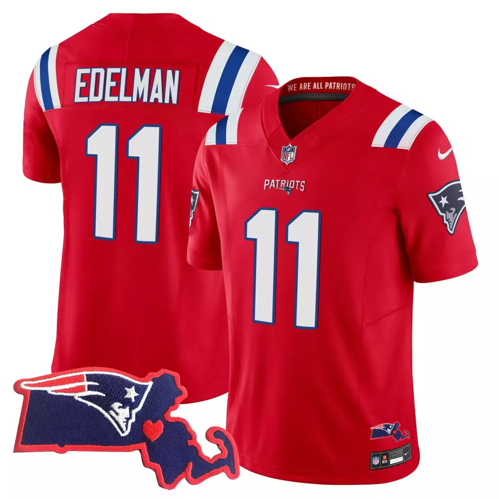 Julian Edelman 11 Jersey Red City Connect New England Patriots Men Authentic Alternate