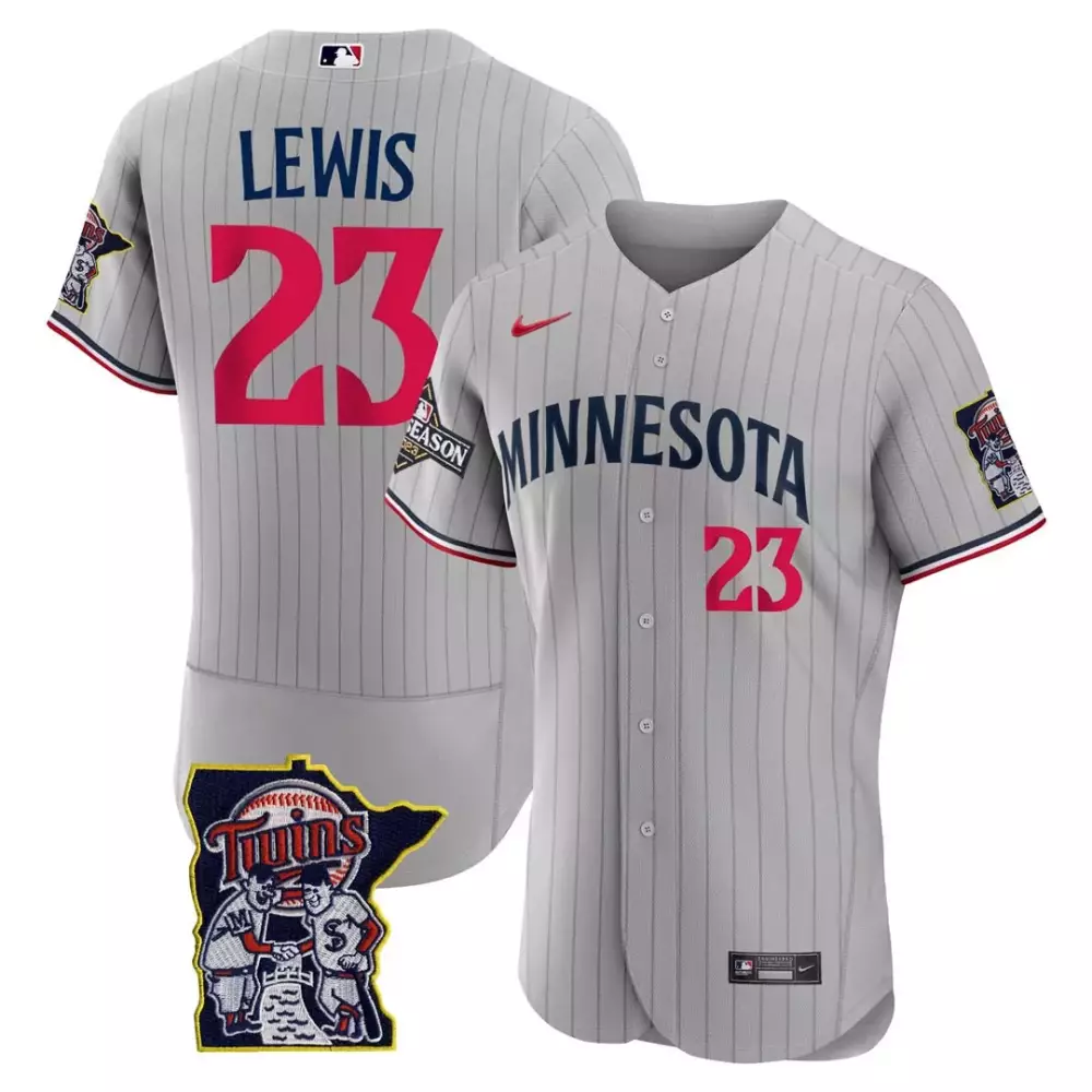 Royce Lewis 23 Minnesota Twins Jersey Grey Season Team Men Authentic Alternate Navy