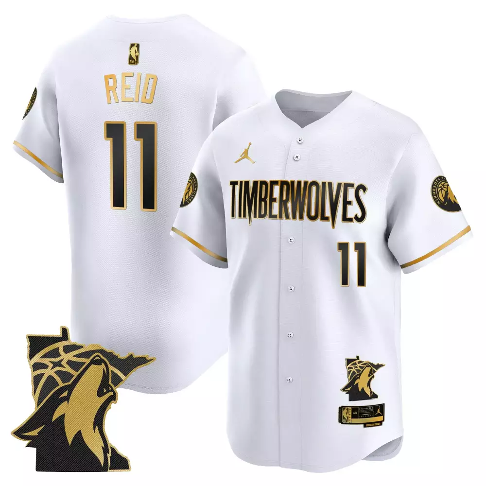 Naz Reid 11 Jersey White City Connect Minnesota Timberwolves Outline Wolf Men Authentic