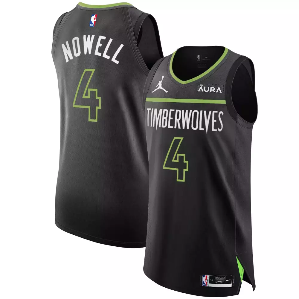 Jaylen Nowell 4 Jersey Black Aura Minnesota Timberwolves Men Authentic Lime Green