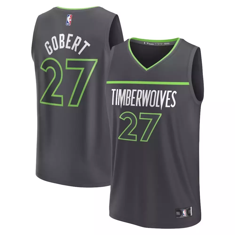 Rudy Gobert 27 Jersey Gray Gothic Sin City Minnesota Timberwolves Men Replica Alternate
