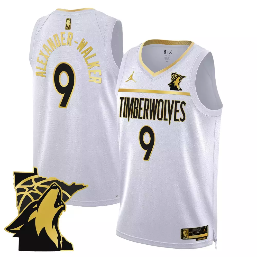 Nickeil Alexander 9 Jersey White City Connect Minnesota Timberwolves Men Authentic