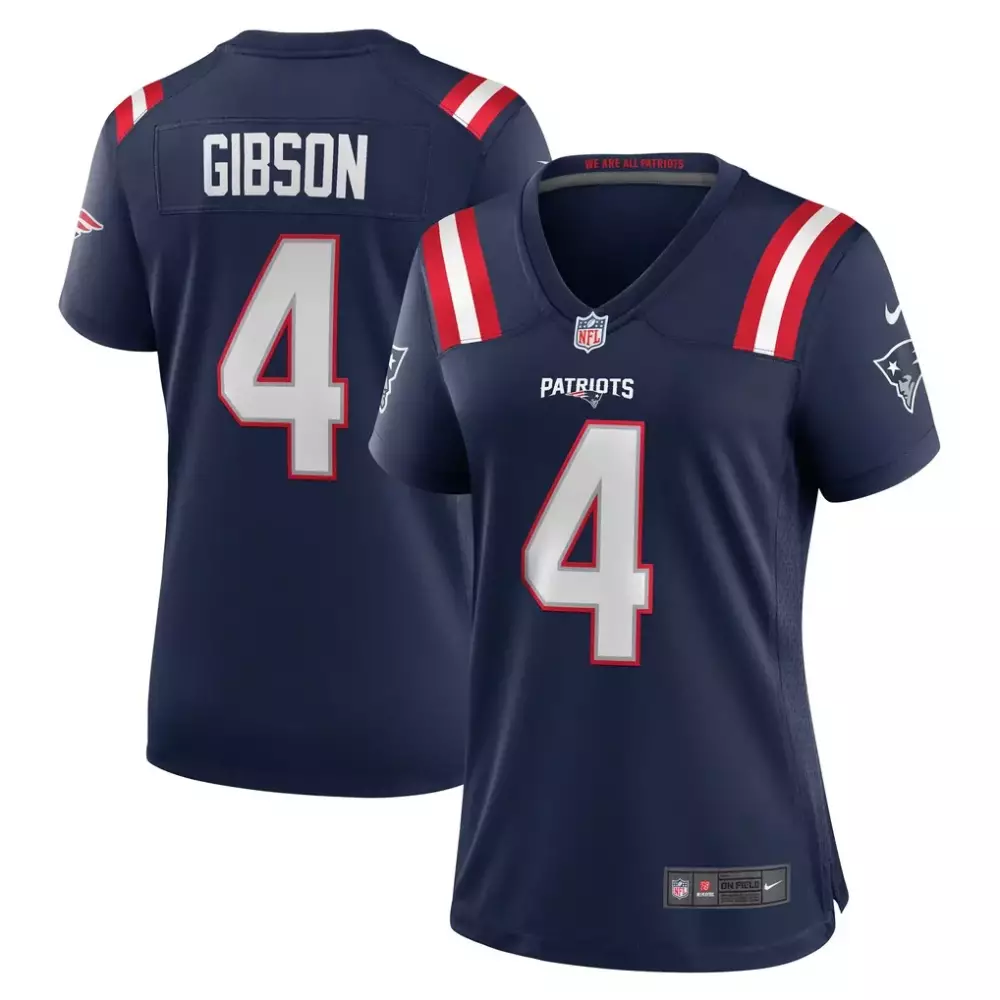 Antonio Gibson 4 Jersey Navy Blue New England Patriots Women Stitched White Red Game