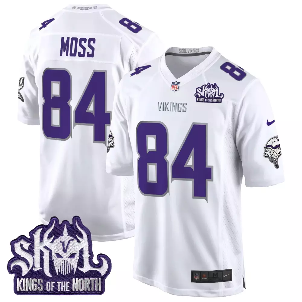 Randy Moss 84 Minnesota Vikings Jersey White Skol Kings Of The North Men Stitched