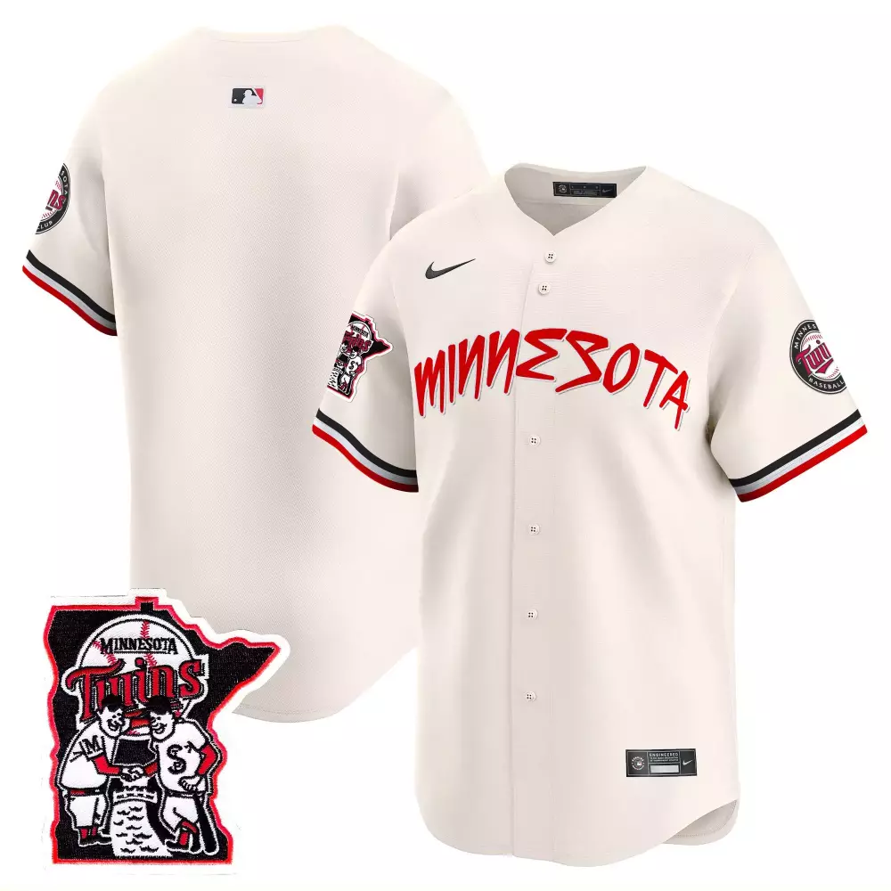 Custom Minnesota Twins Jersey Cream Gothic Outline Men Authentic Alternate Design