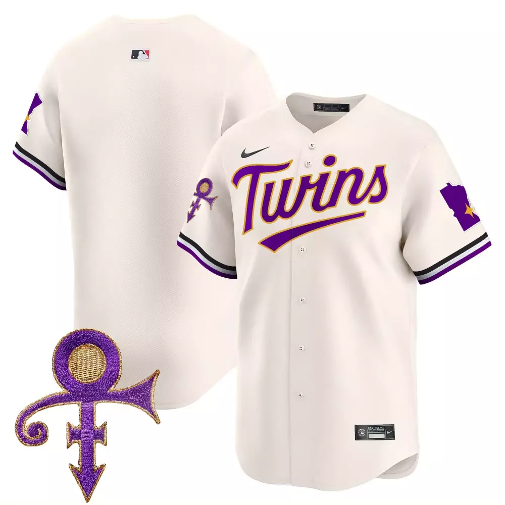 Custom Minnesota Twins Jersey Cream Prince Symbol Men Authentic Alternate Design
