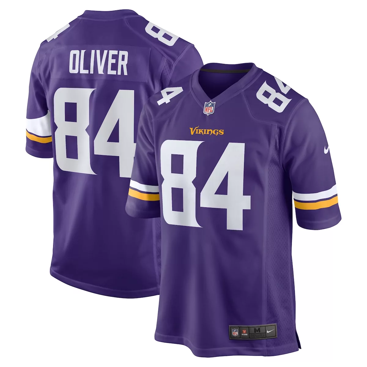 Josh Oliver 84 Minnesota Vikings Jersey Purple Men Replica White Gold Yellow Game