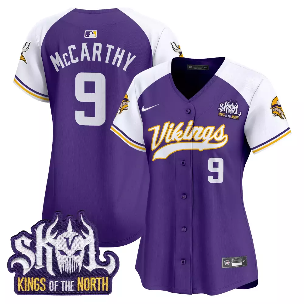 Jj Mccarthy 9 Minnesota Vikings Jersey Purple Skol Kings Of The North Women Stitched
