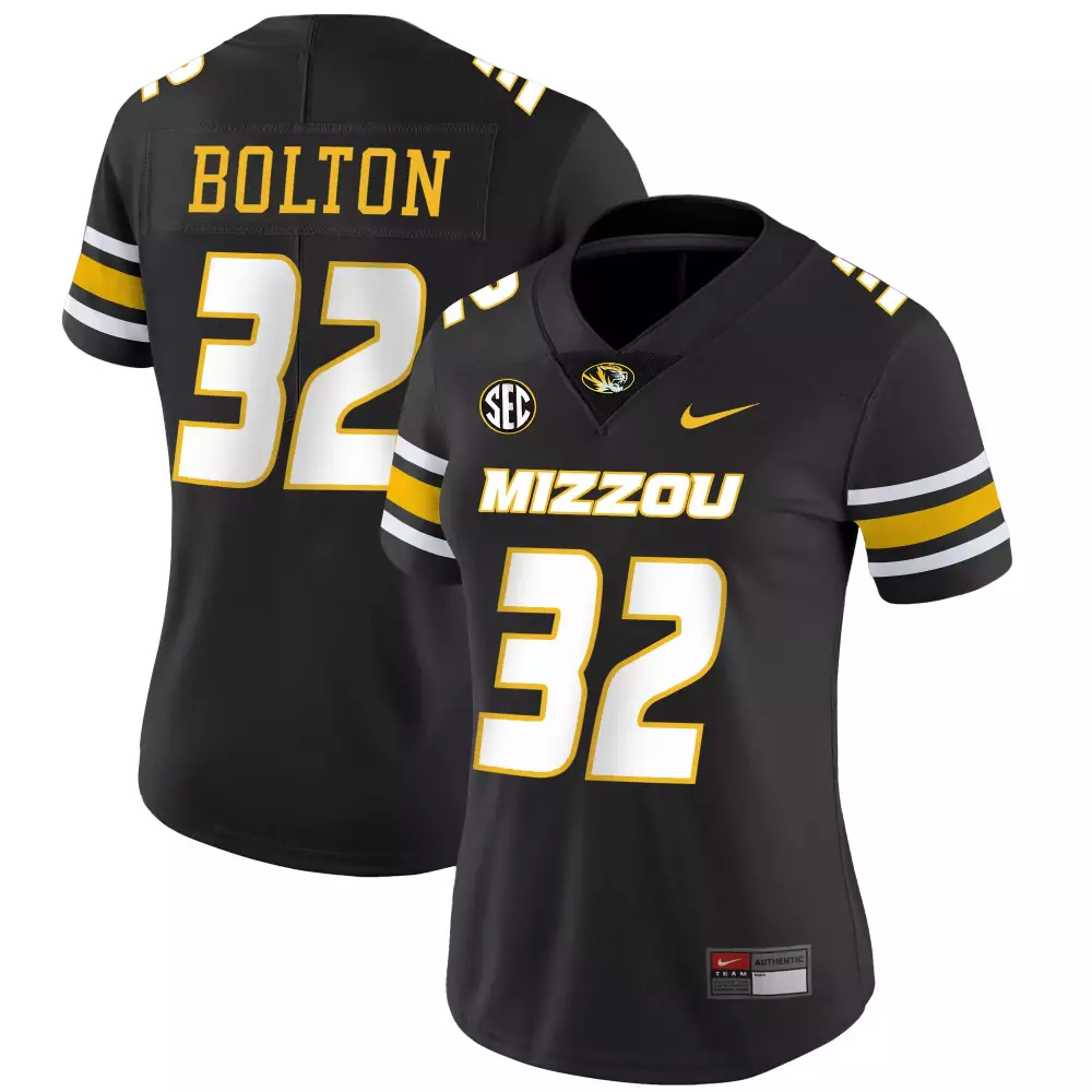 Jayden Bolton 32 Missouri Tigers Jersey Black Women Authentic Gold White Vapor Limited