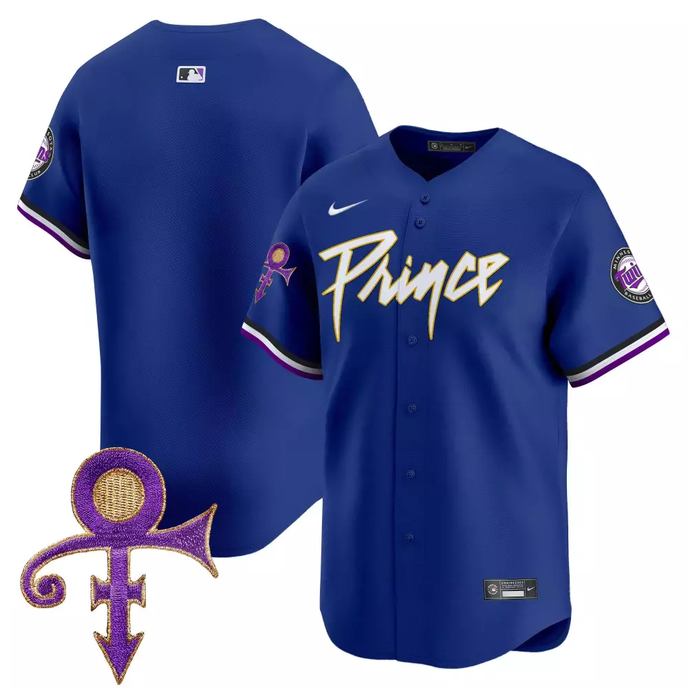 Prince Minnesota Twins Jersey Royal Blue Men Authentic White Purple Gold Vapor Premier