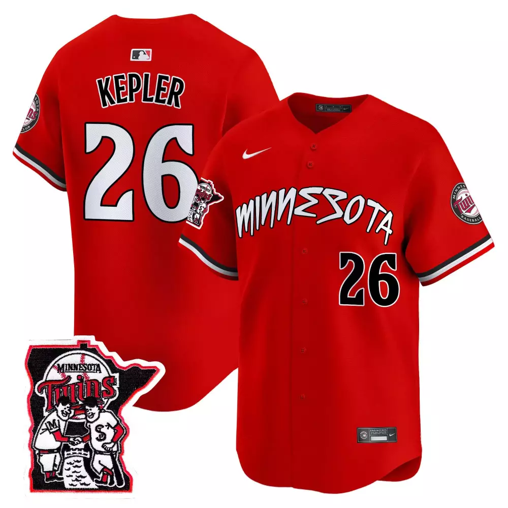 Max Kepler 26 Minnesota Twins Jersey Red State Outline Men Authentic White Black