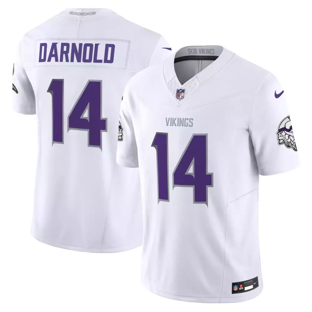 Sam Darnold 14 Minnesota Vikings Jersey White Men Stitched Alternate Purple
