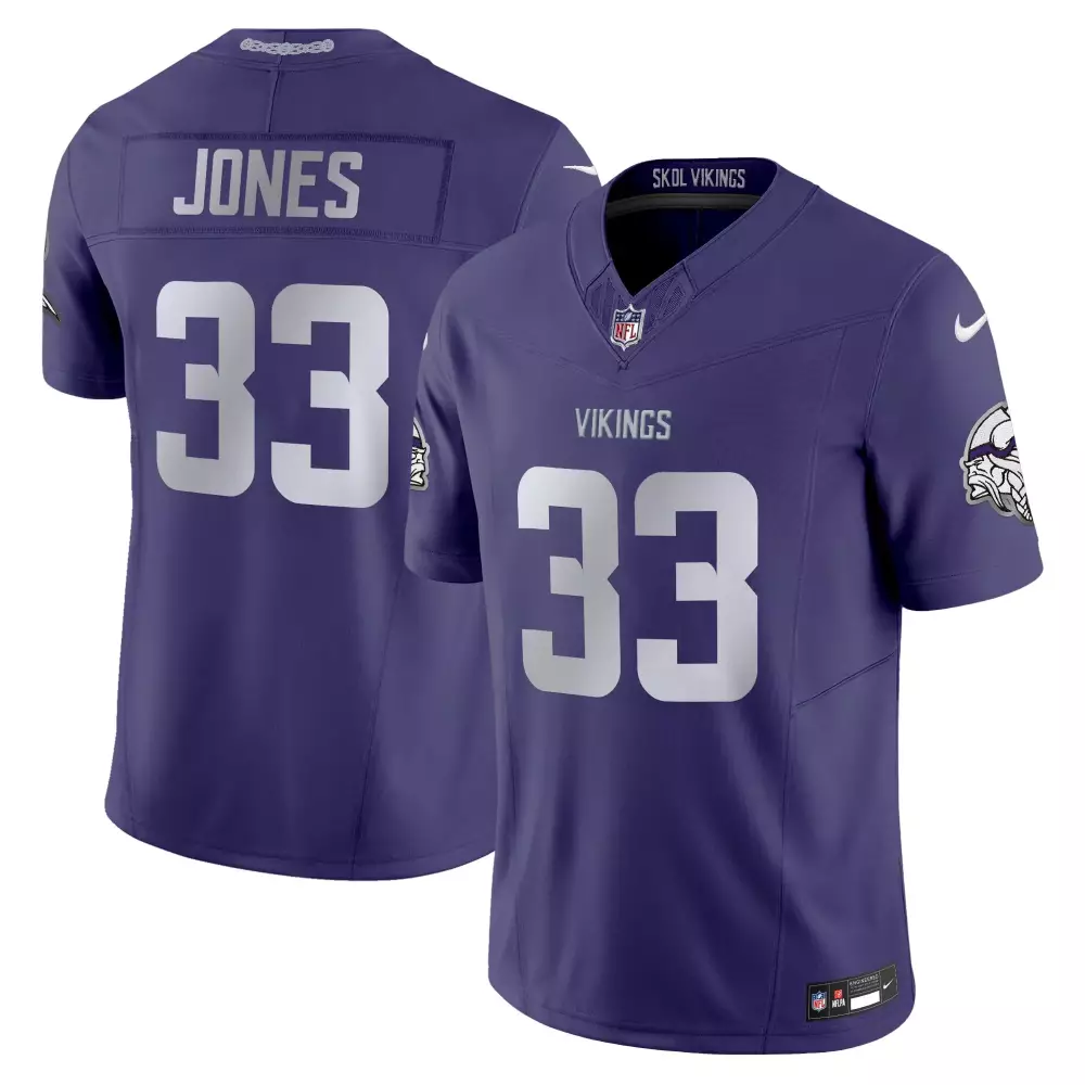 Aaron Jones 33 Minnesota Vikings Jersey Purple Men Stitched Silver White All Limited
