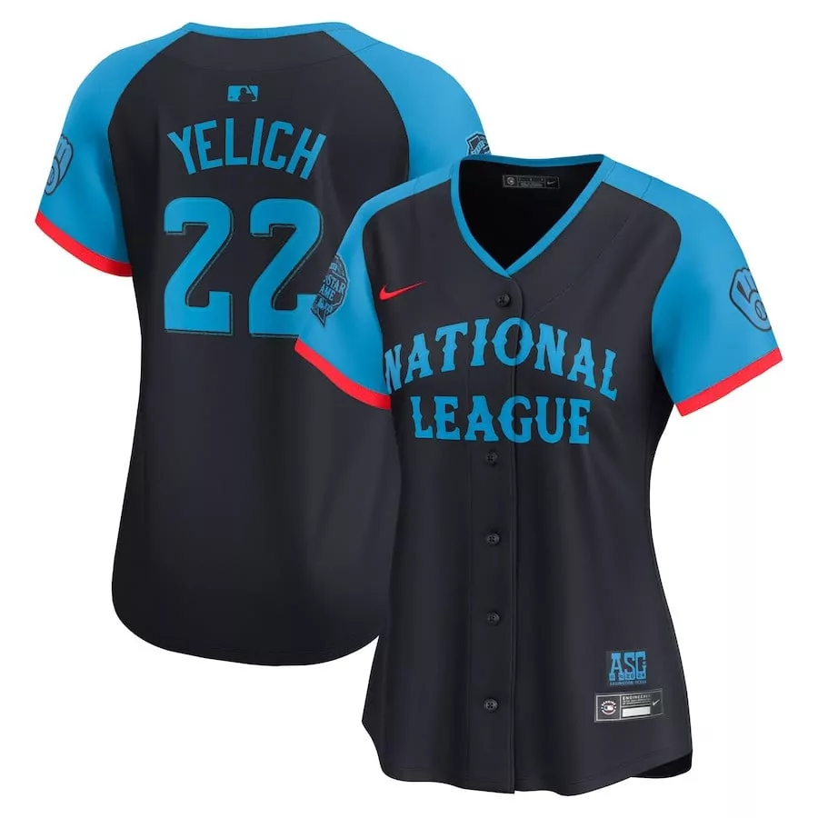 Christian Yelich 22 Jersey Black MLB All-star Game National League Men Authentic