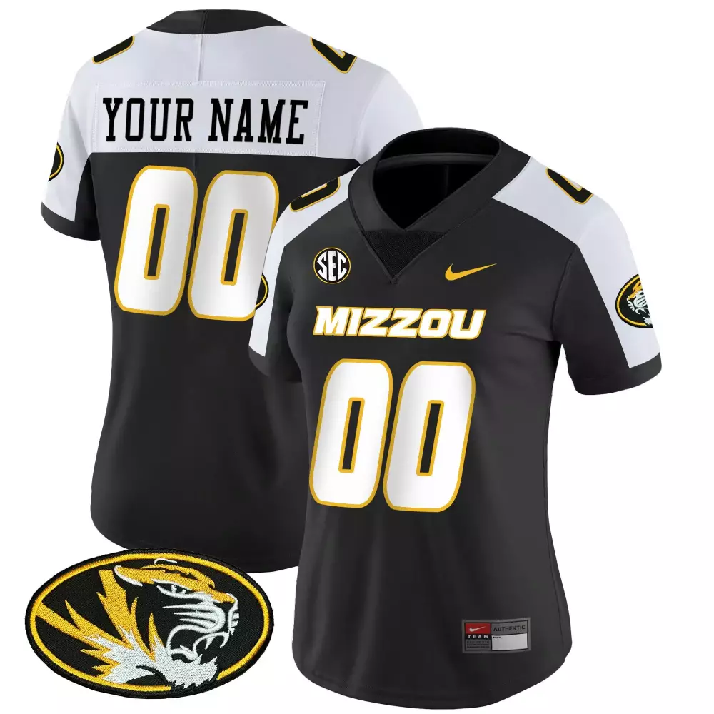 Custom Missouri Tigers Jersey Black Null Women Authentic White Yellow Alternate Vapor