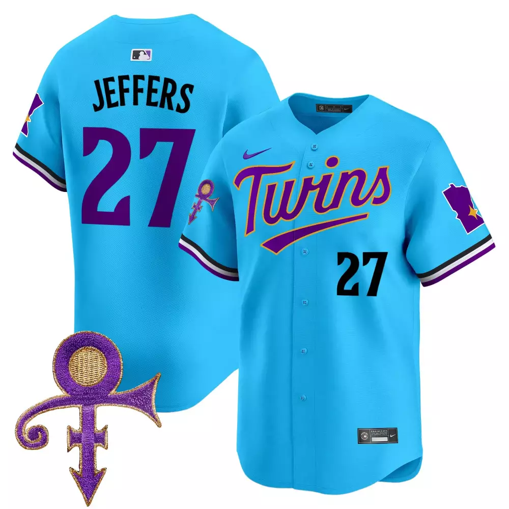 Jeffers 27 Minnesota Twins Jersey Blue Prince Men Authentic Alternate Custom Design