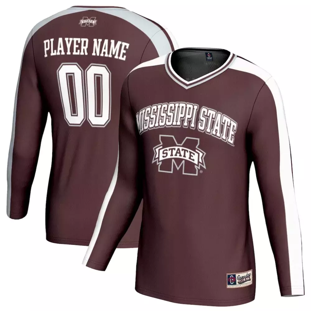 Mississippi State Jersey Maroon Men Authentic White Grey Gameday Unisex Fashion