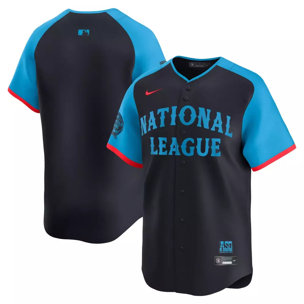 Custom National League Jersey Navy MLB All-star Game Men Authentic Sky Blue Red All