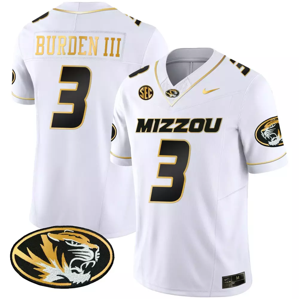 Luther Burden Iii 3 Jersey White Missouri Tigers Men Authentic Black Gold Vapor All
