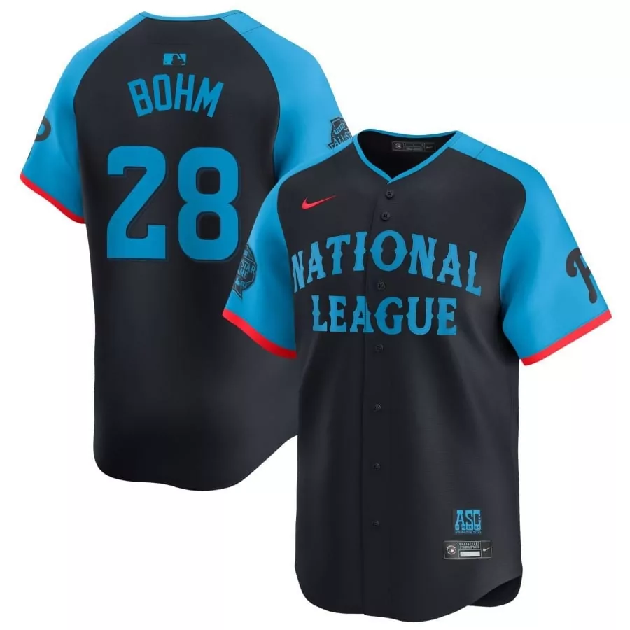 Alec Bohm 28 National League Jersey Black All-star Game Men Authentic Light Blue