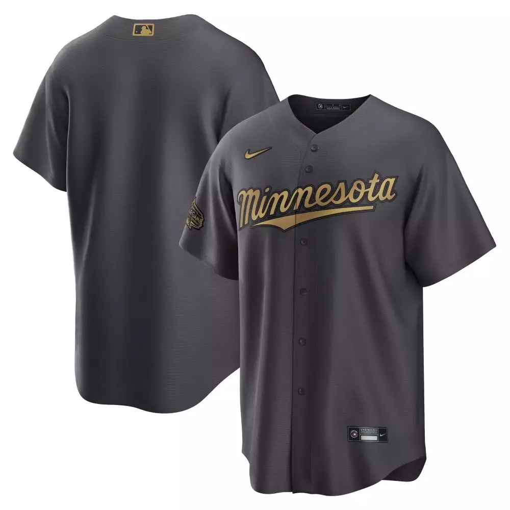 Minnesota Twins Jersey Gray All-star Game Men Authentic Gold All Stitched Vapor