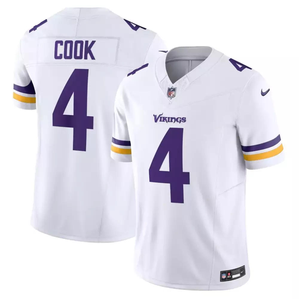 Dalvin Cook 4 Minnesota Vikings Jersey White Men Nike Alternate Purple Yellow Vapor