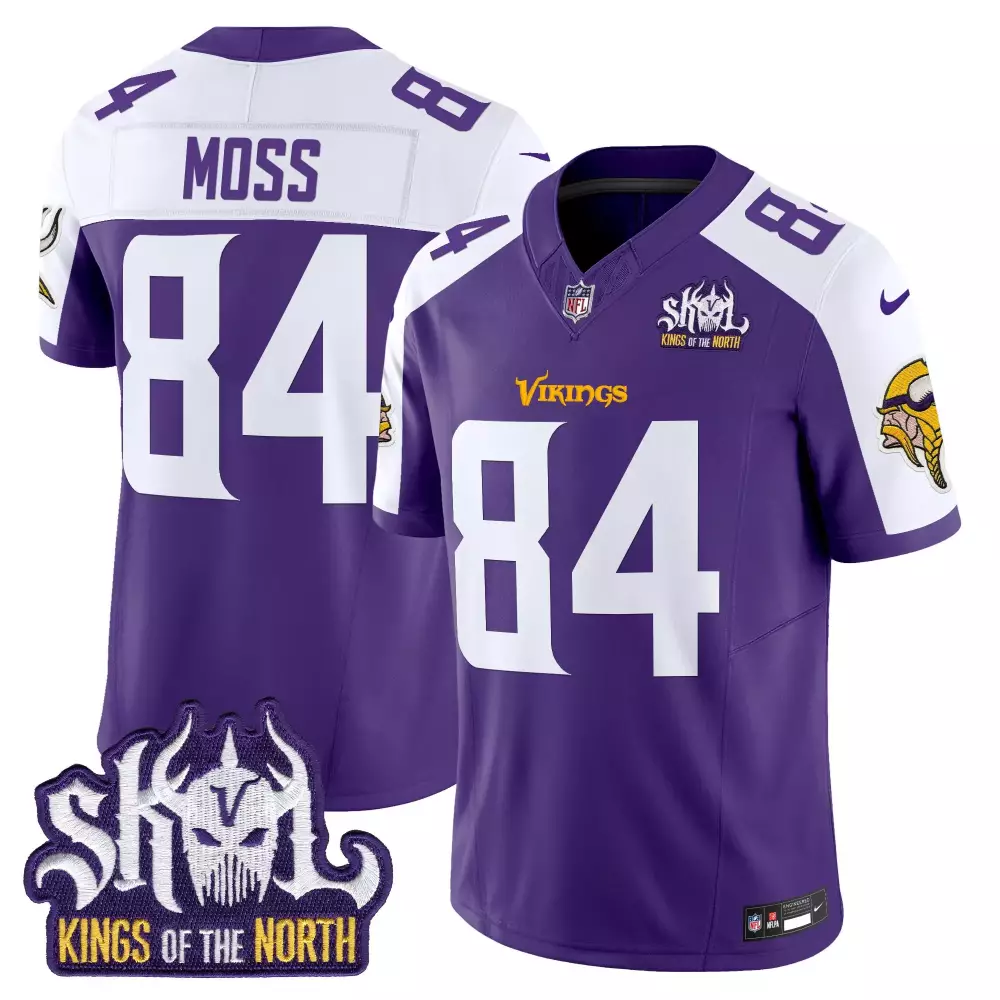 Randy Moss 84 Minnesota Vikings Jersey Purple Skol Kings Of The North Men Stitched