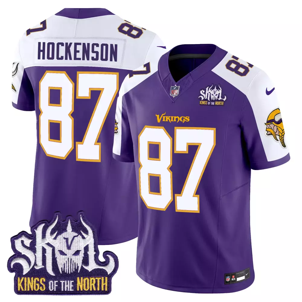 T.j. Hockenson 87 Jersey Purple Skol Kings Of The North Minnesota Vikings Men Authentic