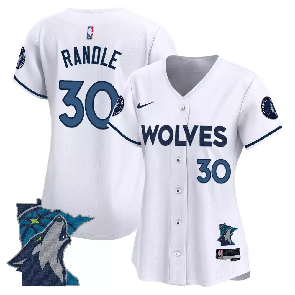 Julius Randle 30 Jersey White Norse Minnesota Timberwolves Women Authentic Navy Blue