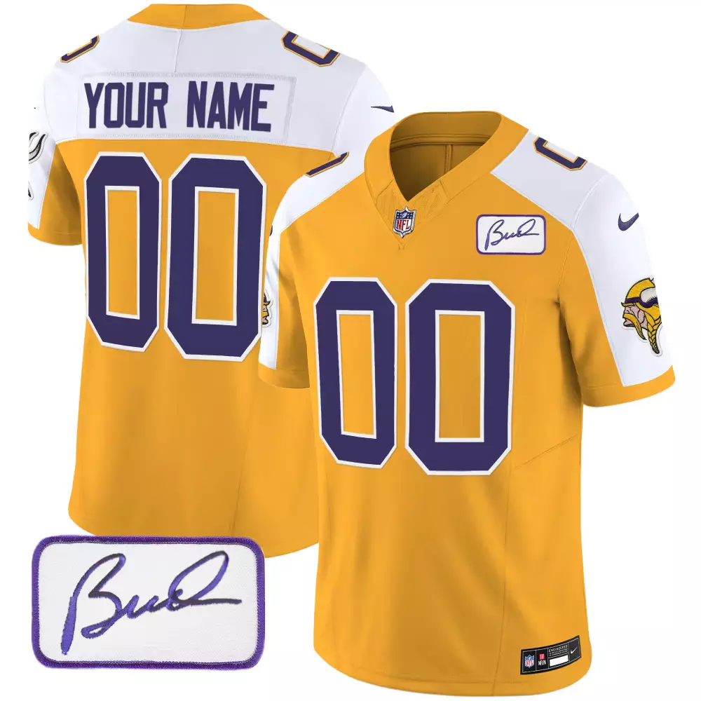 Custom Minnesota Vikings Jersey Gold Gothic Sin City Men Stitched Alternate Design