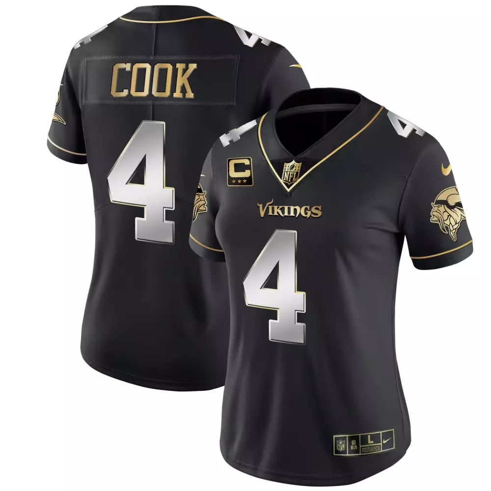 Dalvin Cook 4 Minnesota Vikings Jersey Black Women Stitched Alternate Gold Silver