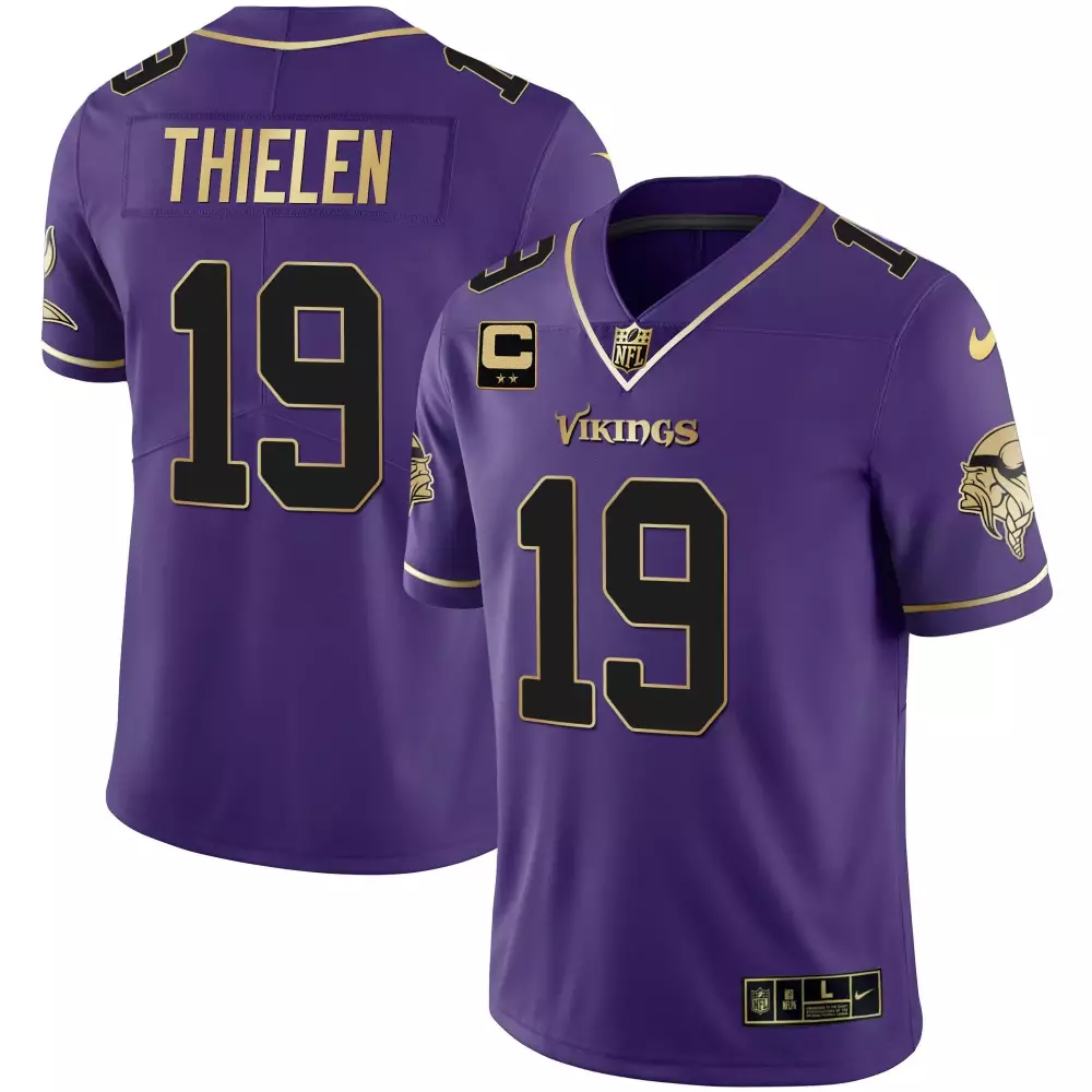 Adam Thielen 19 Minnesota Vikings Jersey Purple Men Stitched Gold Black All