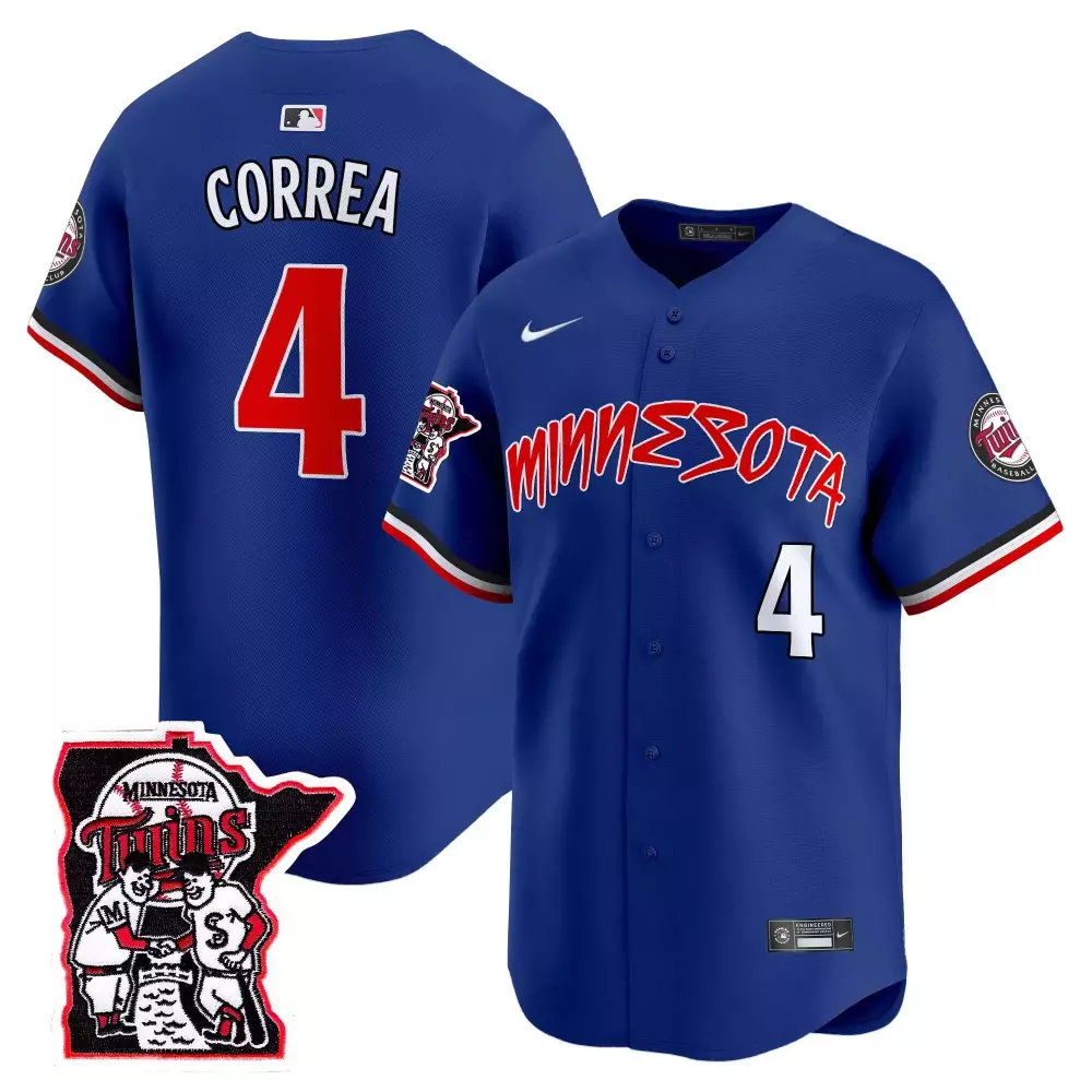 Carlos Correa 4 Minnesota Twins Jersey Blue Men Replica Red White All Stitched Vapor