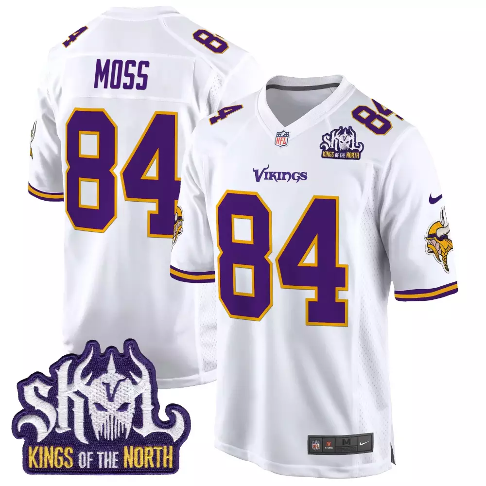 Randy Moss 84 Minnesota Vikings Jersey White Kings Of The North Men Limited Alternate