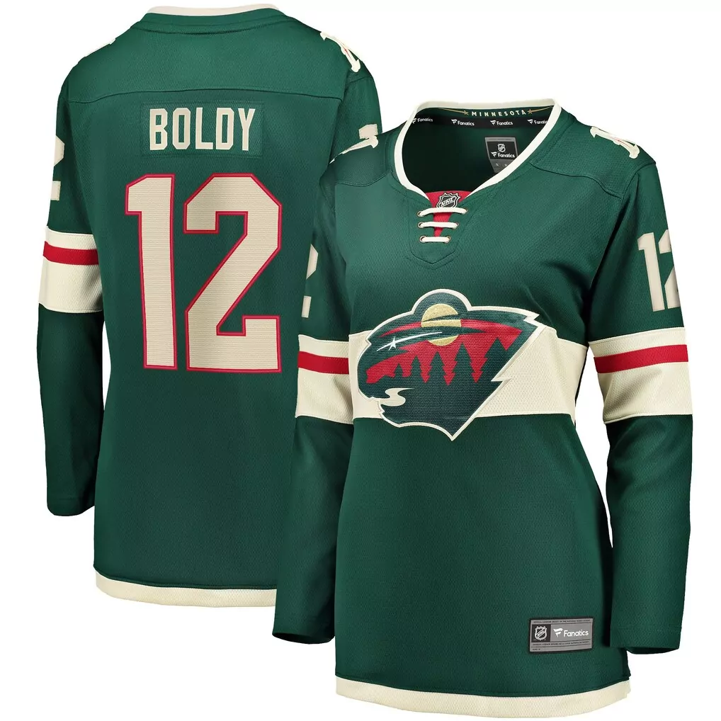 Matt Boldy 12 Minnesota Wild Jersey Green Men Replica Cream Red Home Breakaway