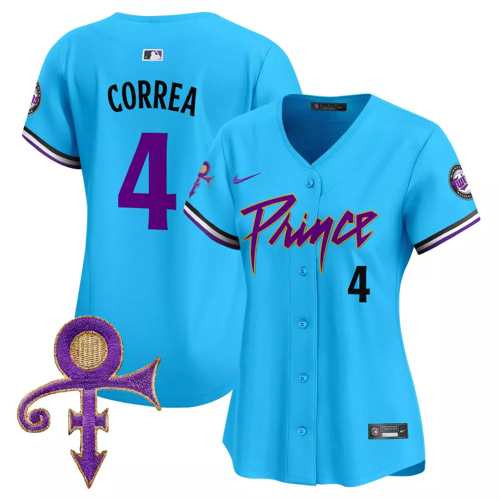 Carlos Correa 4 Minnesota Twins Jersey Blue Prince Symbol Women Authentic Alternate