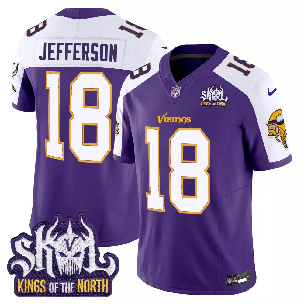 Justin Jefferson 18 Jersey Purple Skol Kings Of The North Minnesota Vikings Men Stitched