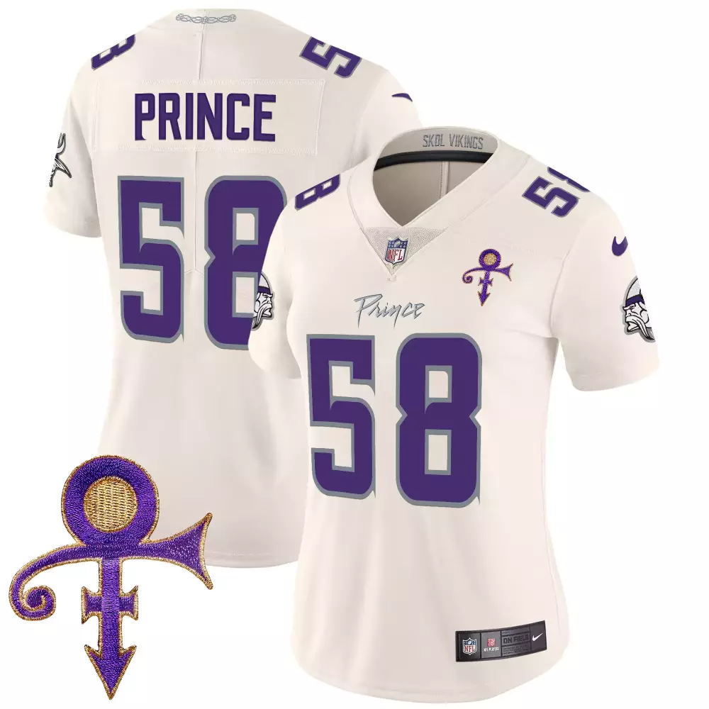 Myles Price 58 Minnesota Vikings Jersey White Prince Men Stitched Alternate Purple