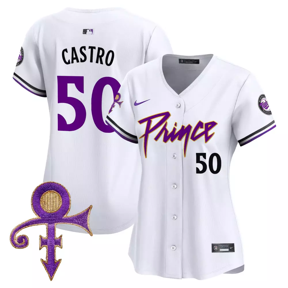 Willi Castro 50 Minnesota Twins Jersey White Prince Love Symbol Men Authentic Purple