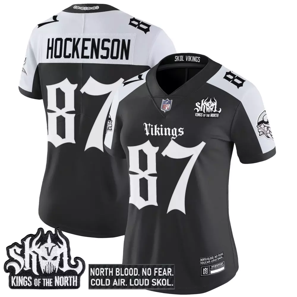 Hockenson Skol 87 Jersey Black Kings Of The North Minnesota Vikings Women Stitched